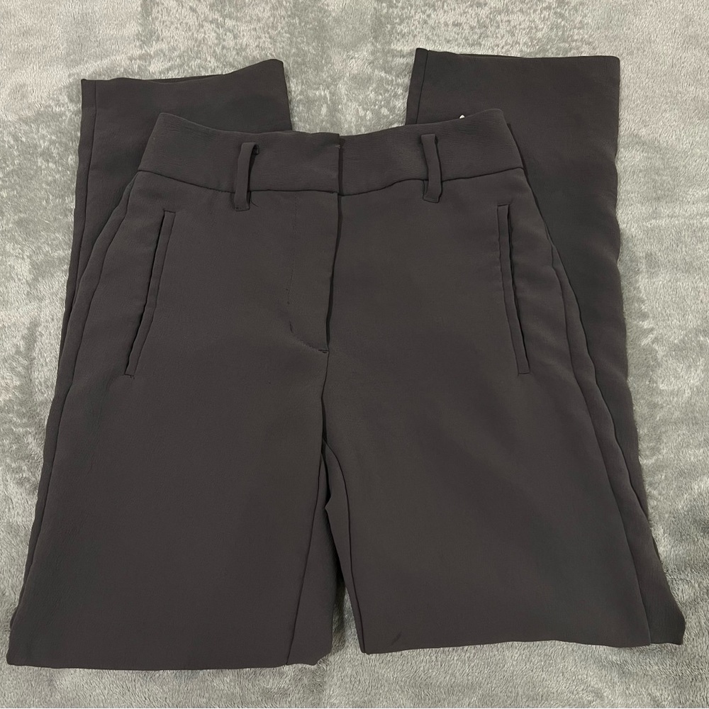 Aritzia tie front pants size 0 | Peppercorn gray